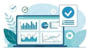 Platform safety checklist and verification dashboard illustration